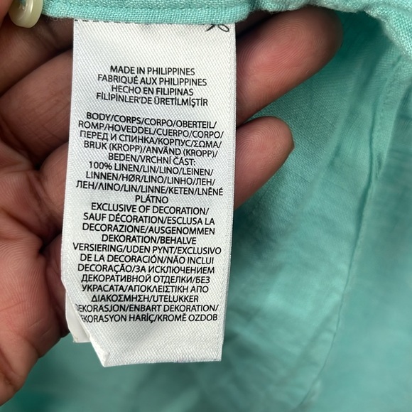 Polo by Ralph Lauren Men's Light Green Button Down Shirt Linen Short Sleeve Sz L - Picture 3 of 7